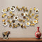 Golden bloom metal wall art